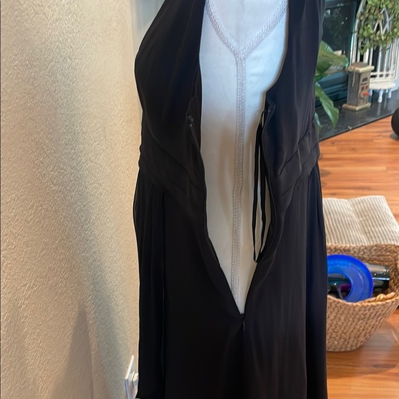 Black Asymmetrical Fit and Flare Cocktail Silk Dress by ANN TAYLOR - Picture 4 of 6